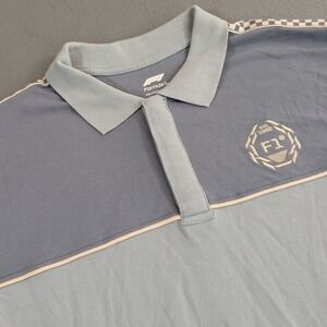 Formula 1 Heritage Polo Shirt Mens Large Colorblock Checkered F1 Racing NEW